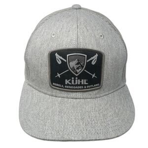 KÜHL Trucker Hat Gray One Size Mesh Back Rebels Renegades Outlaws Mountain Patch